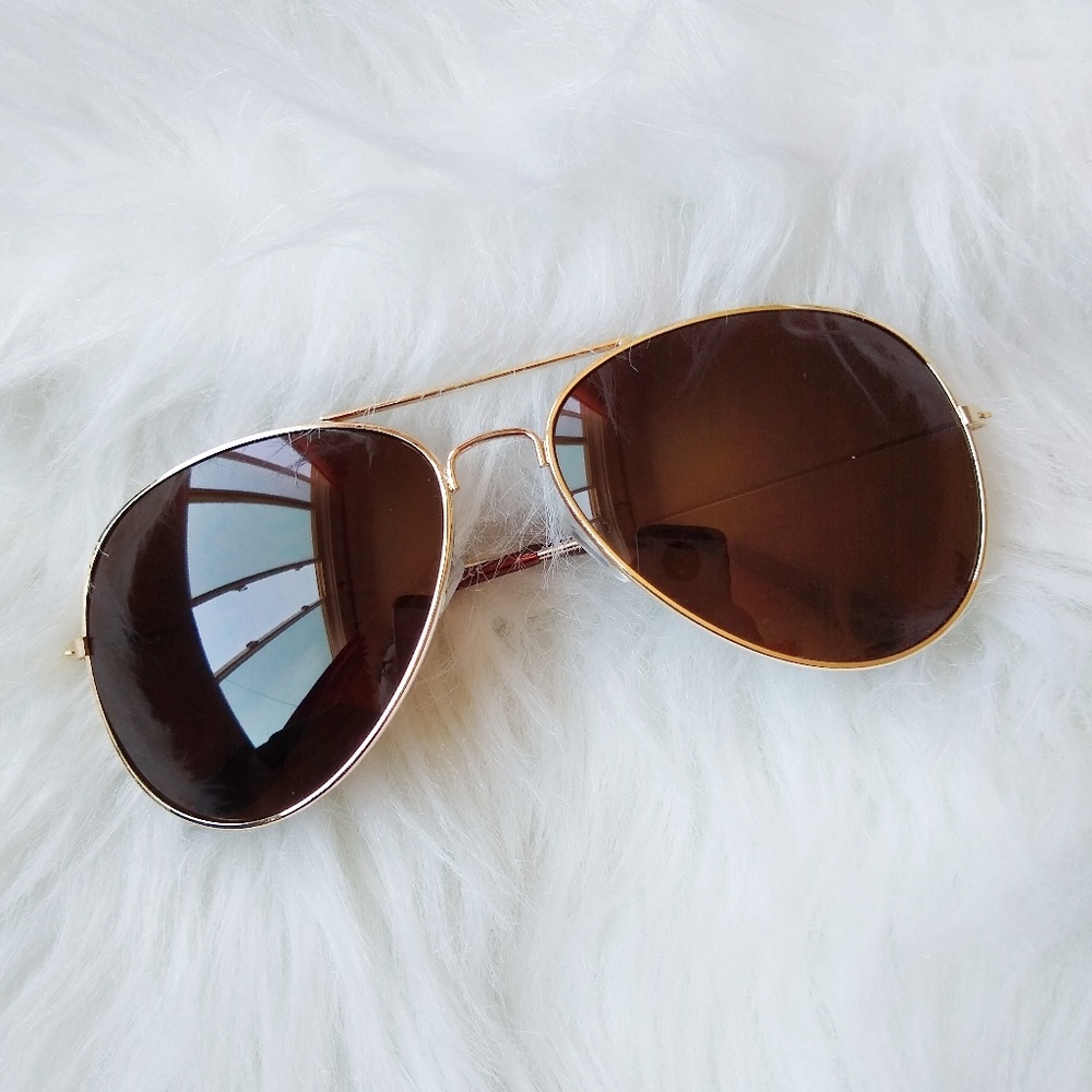 Sunny Rebel Gold Aviator Sunglasses